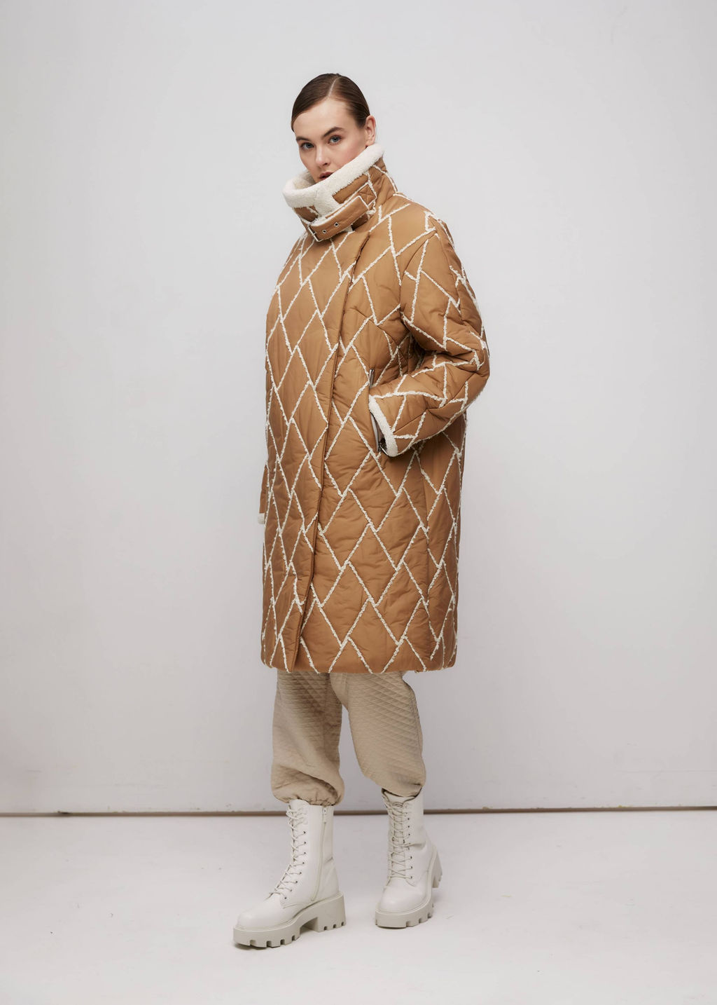 Пальто женское арт. 314W, бежевый - Ultramarine фото 2