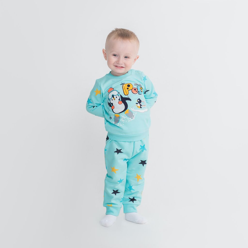 CRB wear/CWNB 90054-49-289 Комплект для мальчика (джемпер, брюки), светло-бирюзовый/Ex.Cherubino