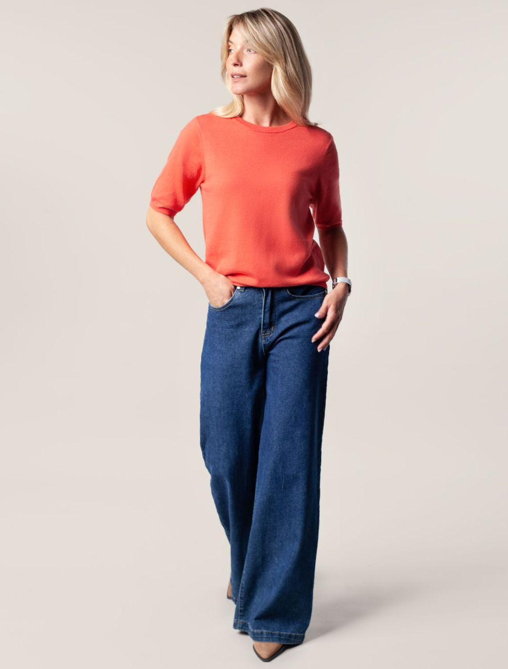 VILATTE / Джемпер тонкой вязки из хлопка с кашемиром  фото 3