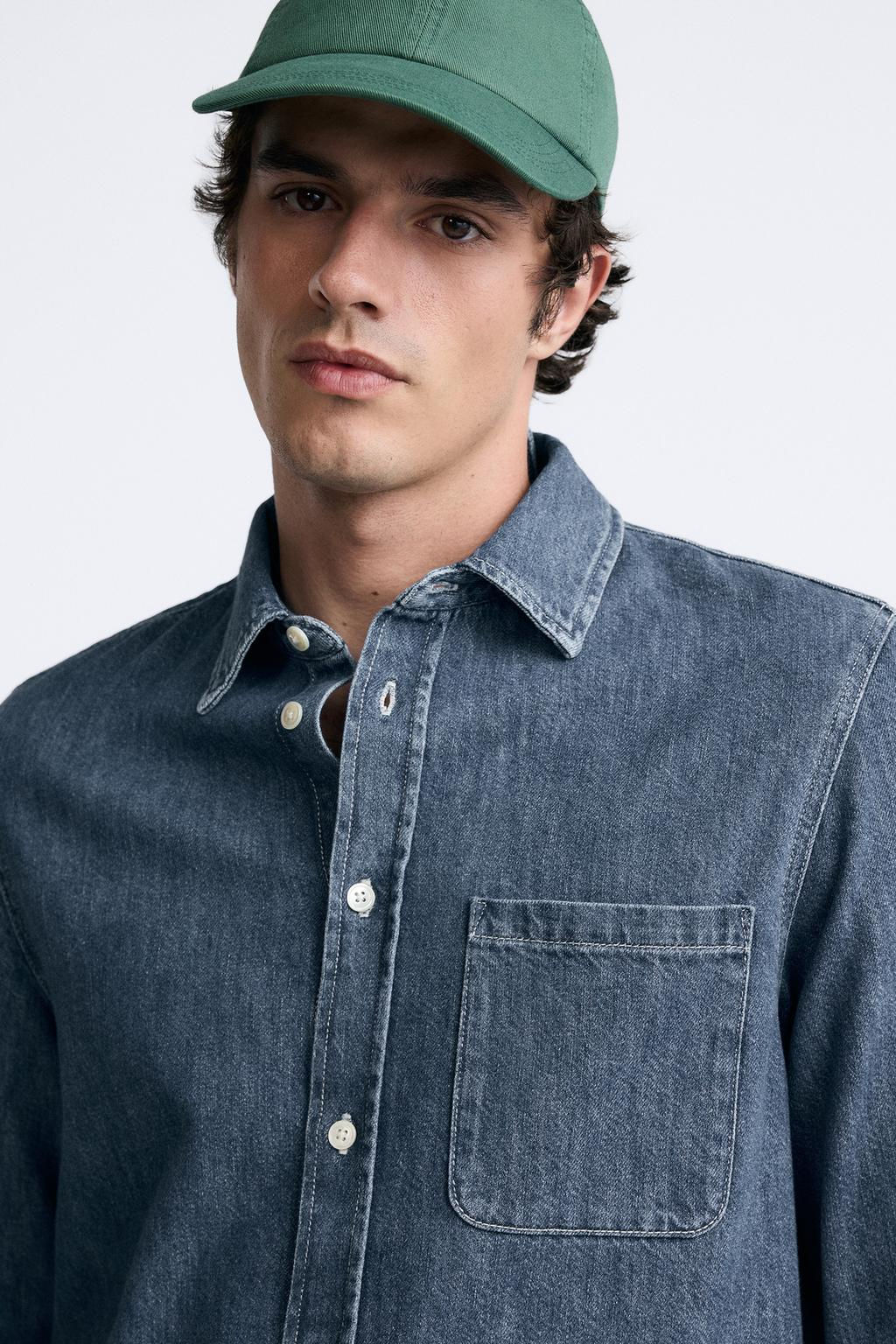 SOLUK EFEKTLI DENIM GOMLEK - Zara фото 8