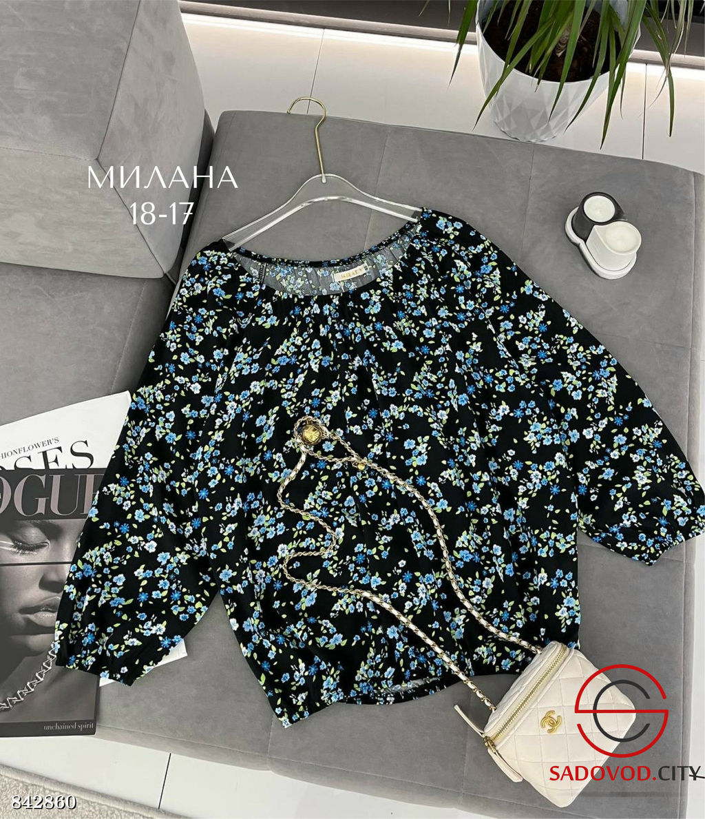 Летняя женская кофта с цветами