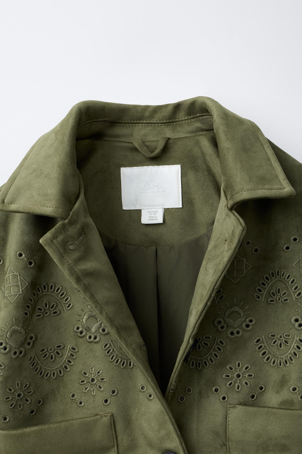 CHAQUETA EFECTO ANTE BORDADOS / Khaki - Zara фото 8