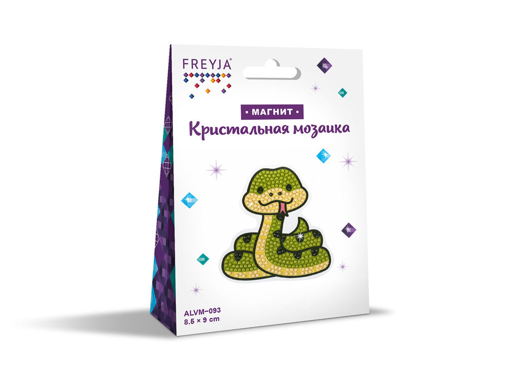 Кристальная (алмазная) мозаика ФРЕЯ ALVM-093 магнит Змейка 8.5 х 9 см