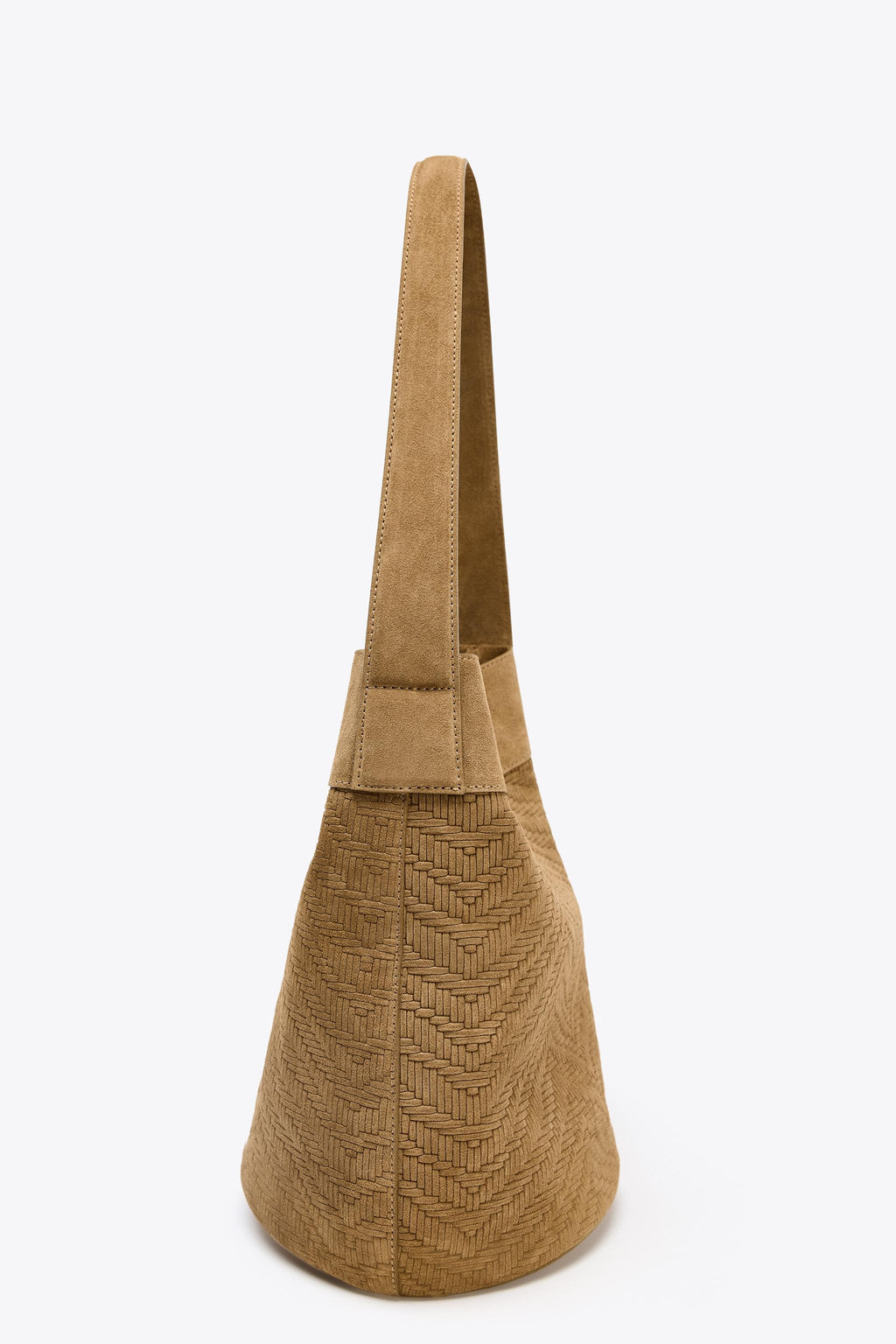BRAIDED LEATHER MAXI BUCKET BAG - Zara фото 5