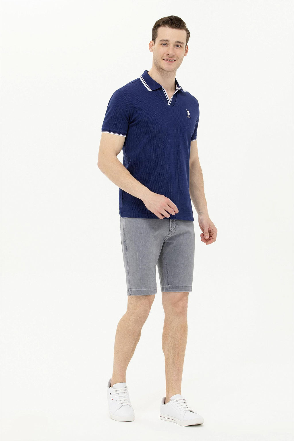 Мужская темно-синяя футболка с воротником-поло Неожиданная скидка в корзине - U.s. polo assn фото 3