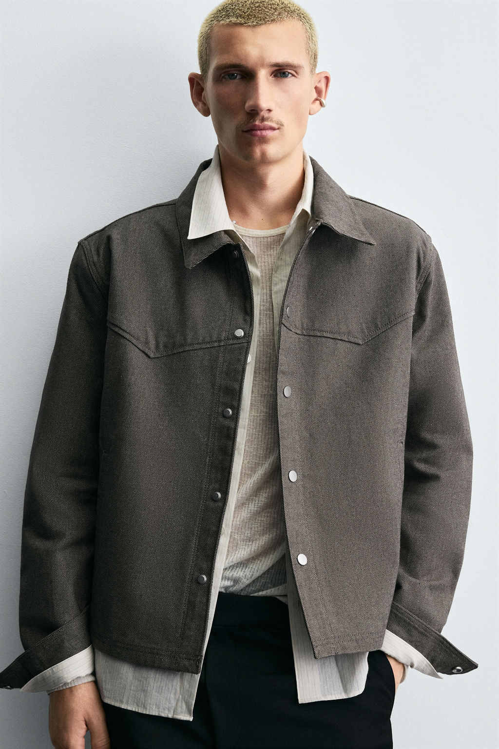 TWILL TEXTURED OVERSHIRT - Zara фото 5