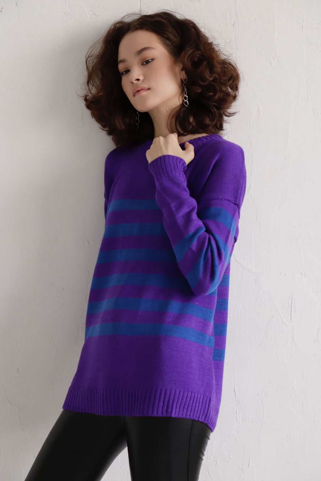 10082 Джемпер фиолетовый в полоску - Martichelli фото 8