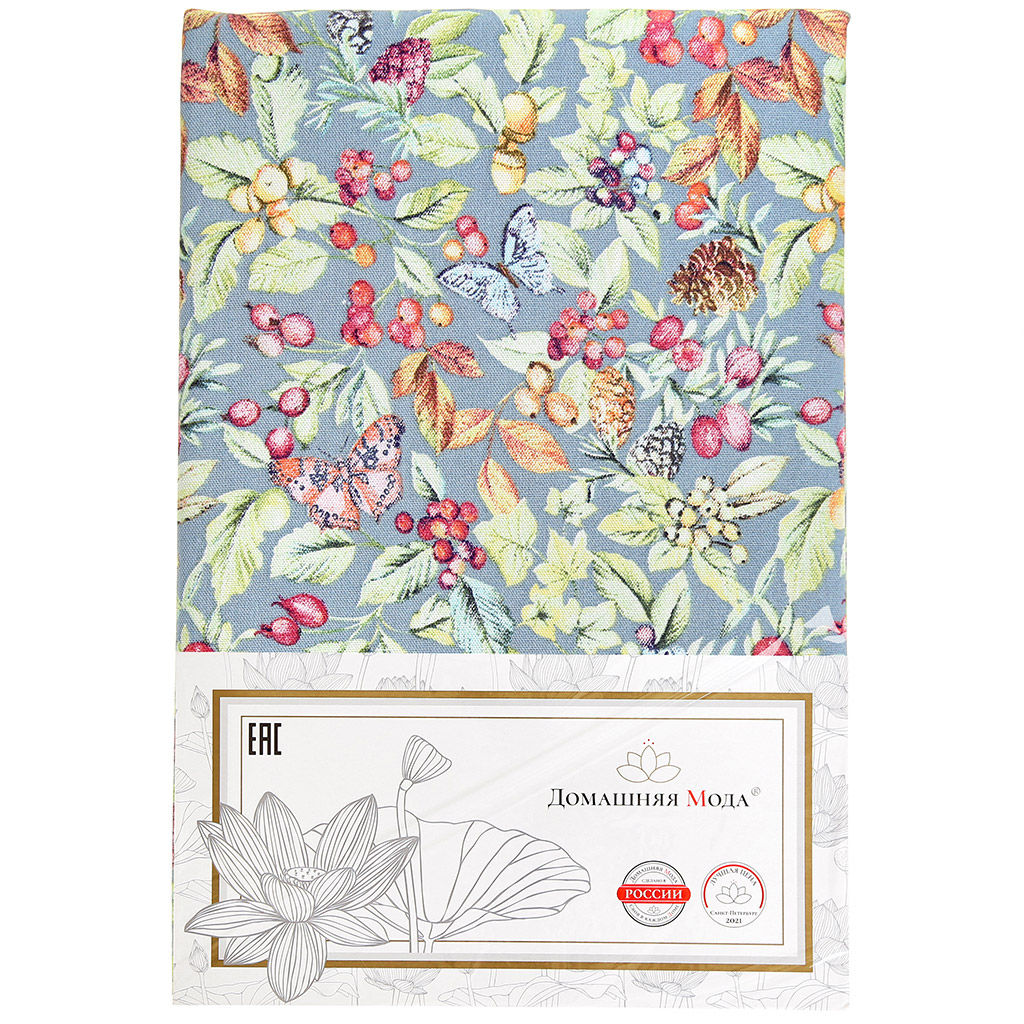 Скатерть 180х145см Marcella, длина стола до 140см, на 6 персон, рогожка (хлопок 100%) 171г/м2, упаковка классическая, пакет ПВХ 28х41см, Домашняя мода (Россия)  фото 5