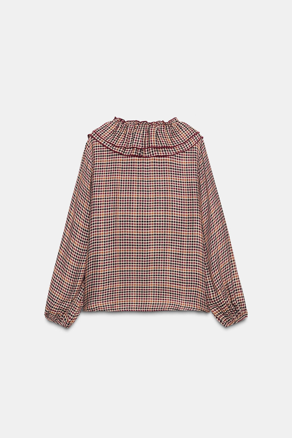CHECKED BLOUSE WITH RUFFLES - Zara фото 8