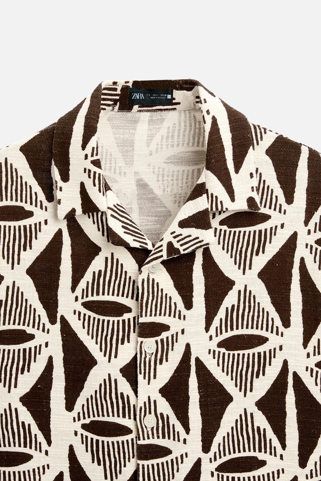 GEOMETRIC PRINT OVERSHIRT - Zara фото 9