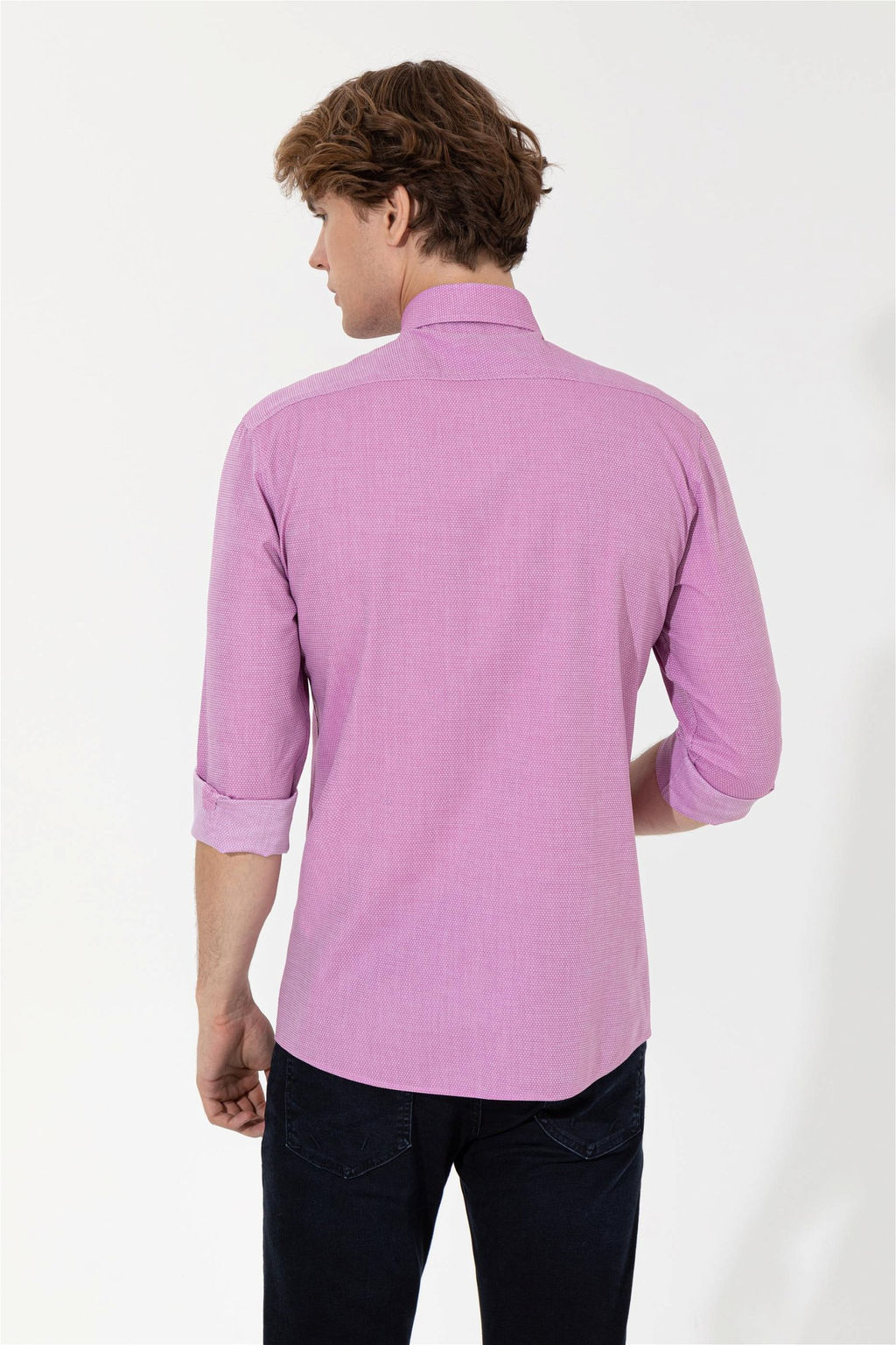 U. S. Polo Assn / Мужская фиолетовая рубашка Uzunkol Basic - U.s. polo assn фото 11