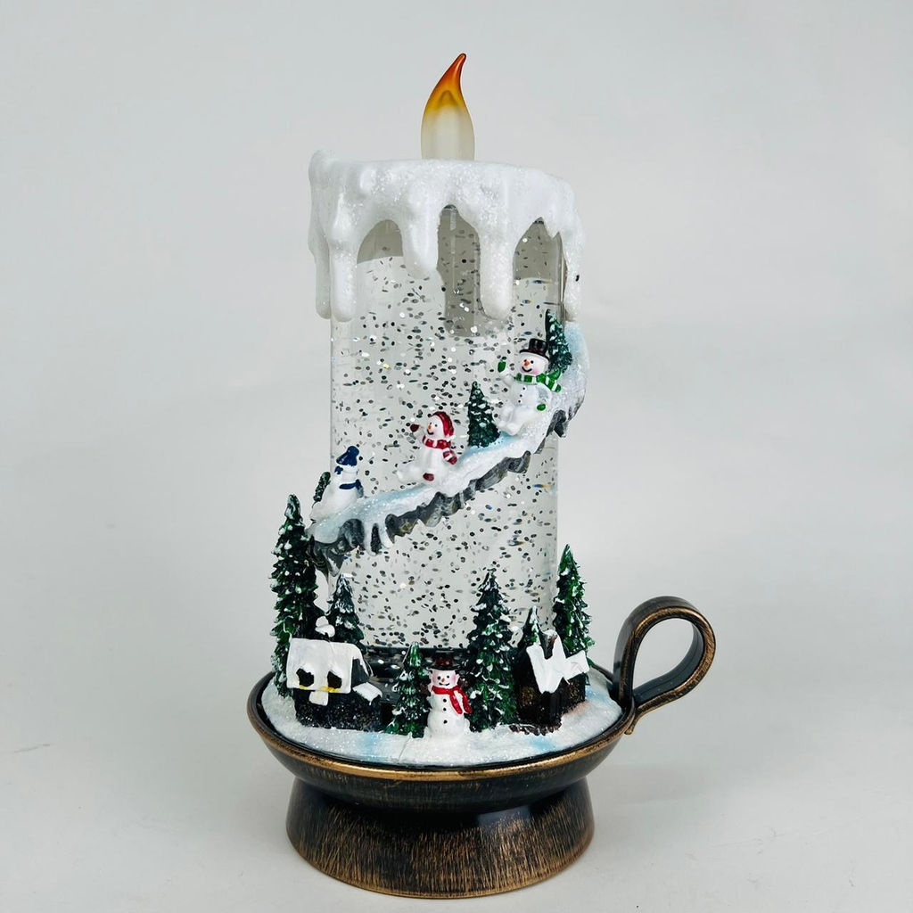 Новогодний декор Свеча стекло 24 см в ассортименте (арт. K-21) - Ип лебедев о.ю фото 3