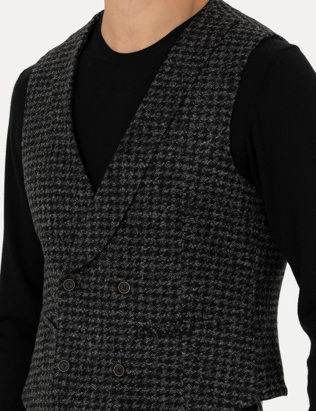 Спортивный жилет приталенного кроя из смесовой шерсти антрацитового цвета - Cacharel фото 6