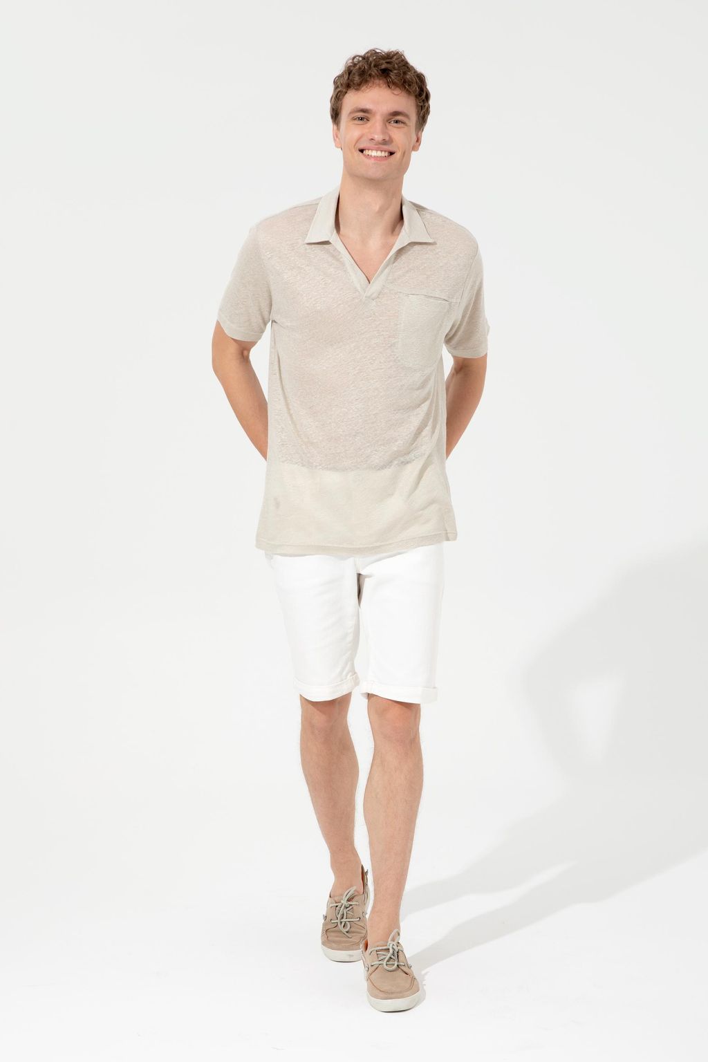 U. S. Polo Assn Мужская футболка с воротником-поло Stone - U.s. polo assn фото 4