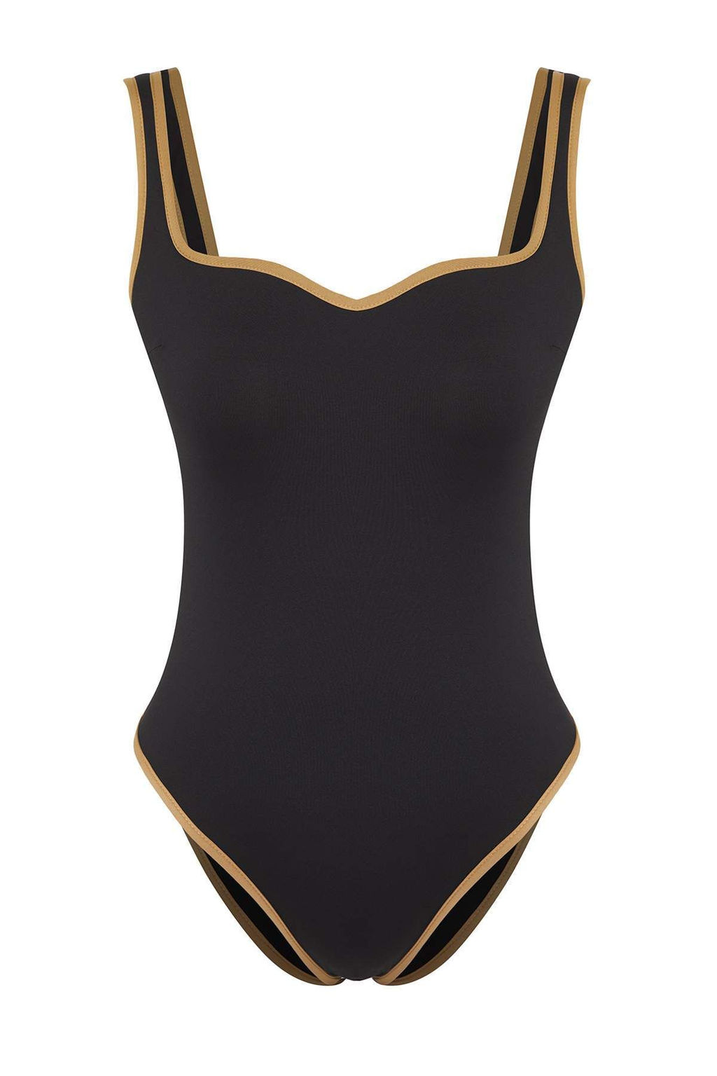 Trendyolmilla Siyah Dudak Yaka Biyeli Regular Mayo TBESS25MA00118 фото 5