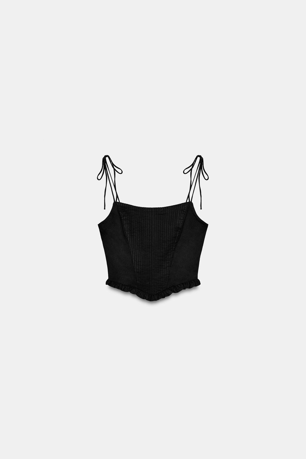 TOP CROP CORSETERO POPEL?N / Negro - Zara фото 5
