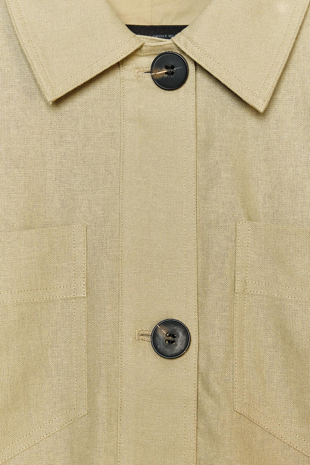 LINEN BLEND CROPPED JACKET - Zara фото 18