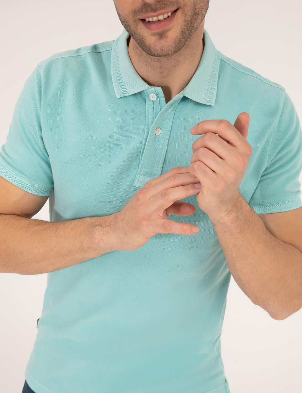 Mavi Slim Fit Dokulu Polo Yaka Ti__rt - Pierre cardin фото 6