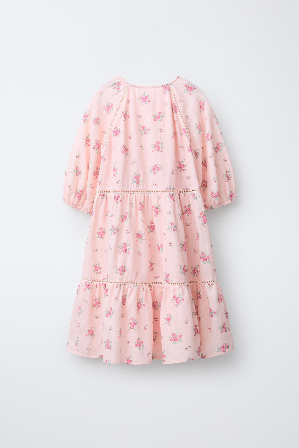 VESTIDO ENTREDOS FLORES / Rosa pastel - Zara фото 3