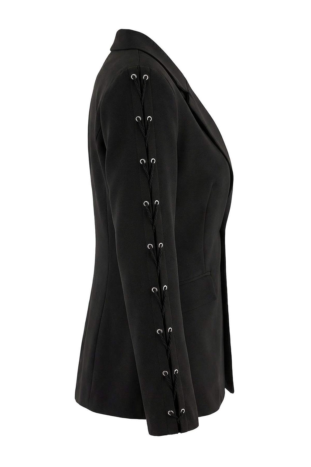 Siyah Kollar? Kusgozu Detayl? Dokuma Fitted/Vucuda Oturan Blazer Ceket TWOSS26BC00016 - Trendyolmilla фото 6
