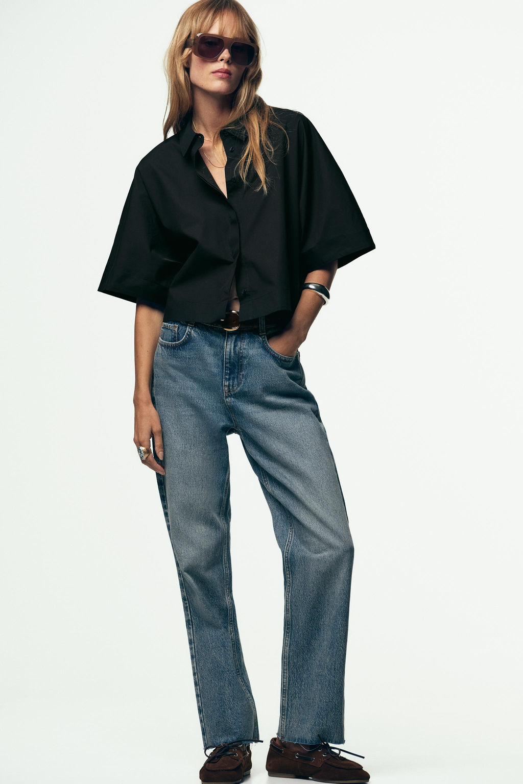 WIDE-SLEEVE POPLIN SHIRT - Zara фото 13