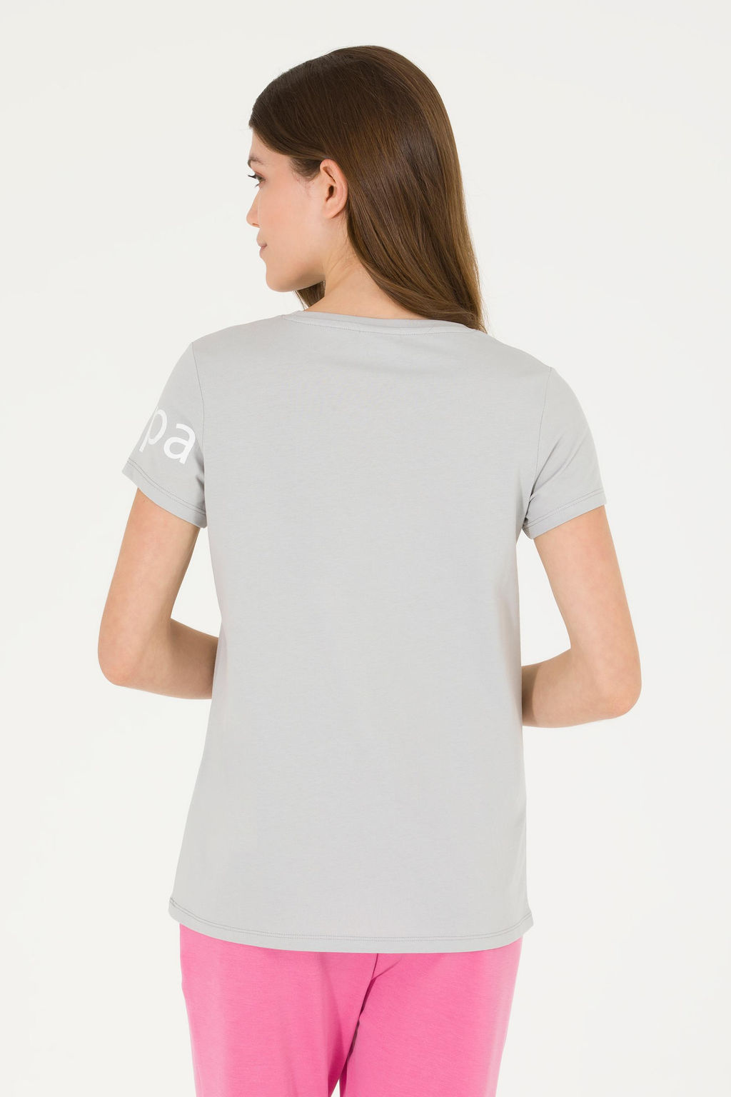U. S. Polo Assn Женская серая футболка с круглым вырезом - U.s. polo assn фото 5