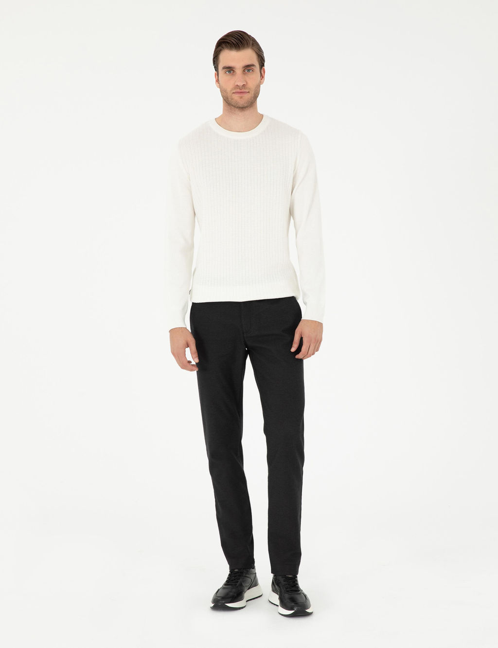 Siyah Slim Fit Kanvas Pantolon