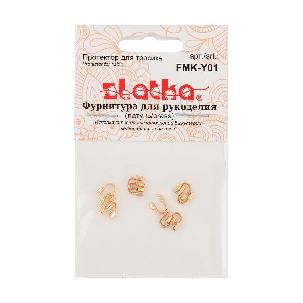 Zlatka Протектор для тросика FMK-Y01 4.5 х 4 мм 5 х 10 шт 02 под золото  фото 3