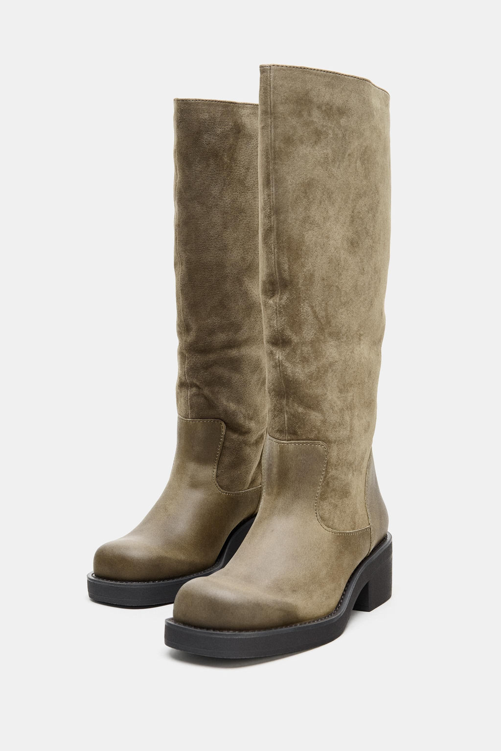 CONTRAST LEATHER BOOTS - Zara фото 4