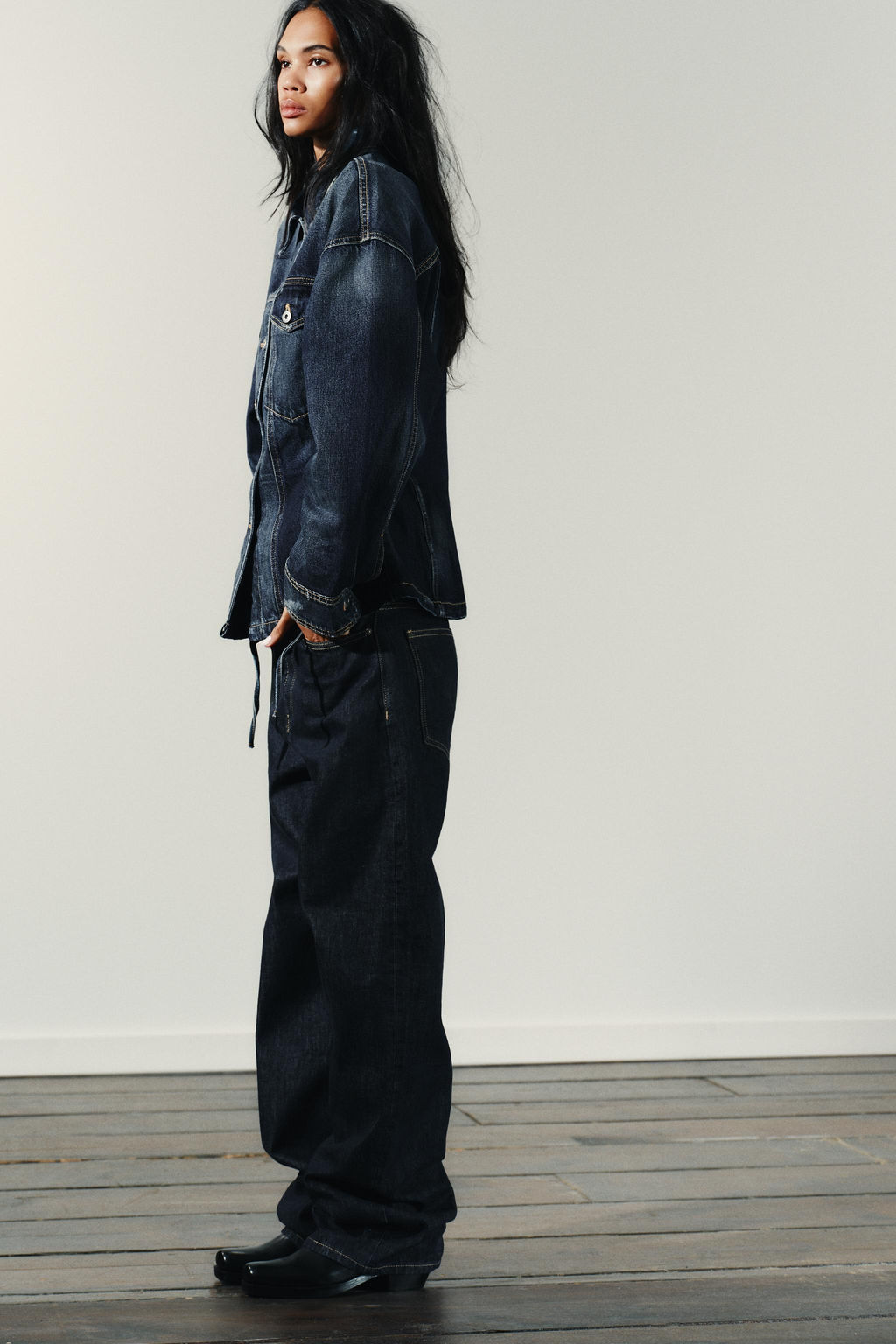 TRF STRAIGHT HIGH-WAIST JEANS WITH BELT LOOPS - Zara фото 3