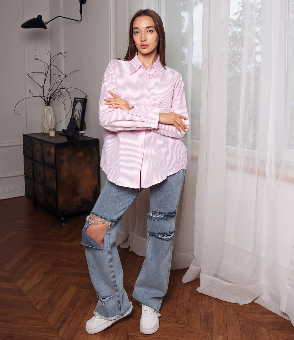 Рубашка #КТ608 (9), розовый - Dommod фото 4