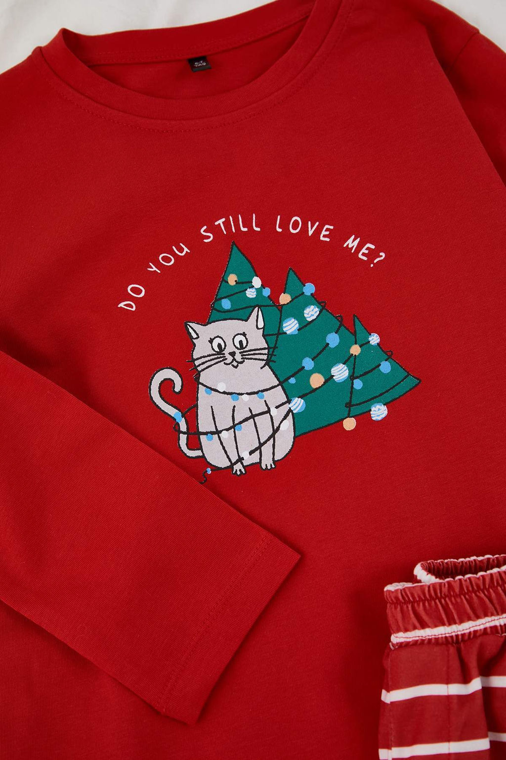 K?rm?z? Yumusak Dokulu Bask?l? Regular Orme Unisex Cocuk Pijama Tak?m? TKDAW26PT00004 - Trendyolmilla фото 3