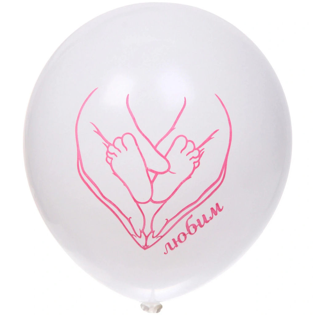 Воздушные шары 50 шт, 10"/25см Наша доченька (розовый/белый)