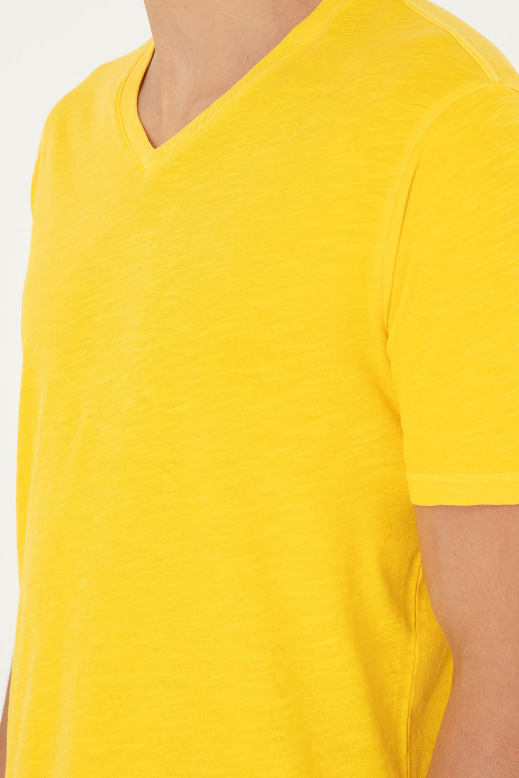 Мужская желтая базовая футболка - U.s. polo assn фото 7