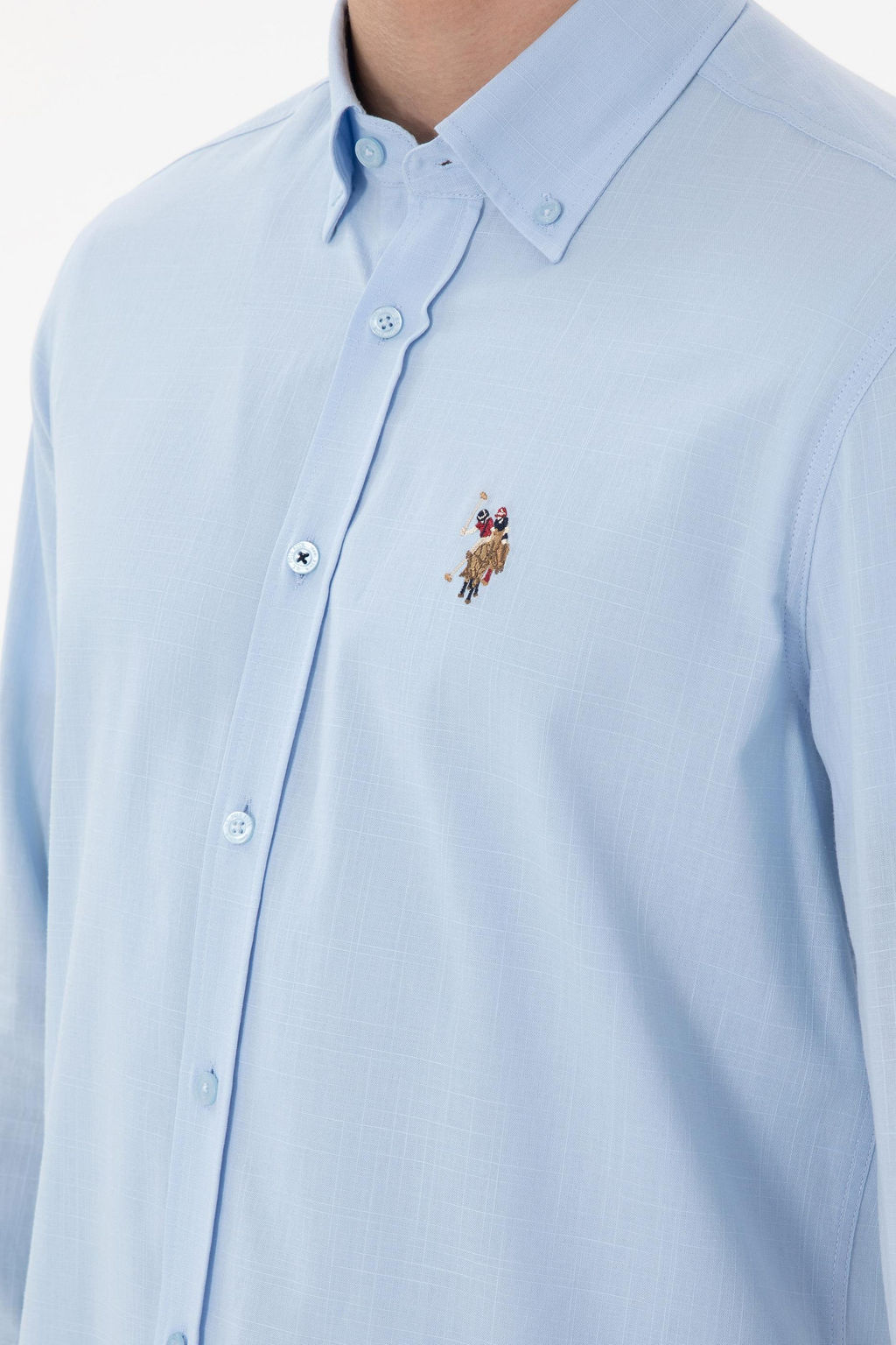 Erkek A__k Mavi Uzun Kollu Basic G_mlek Sepette S_rpriz _ndirim - U.s. polo assn фото 7