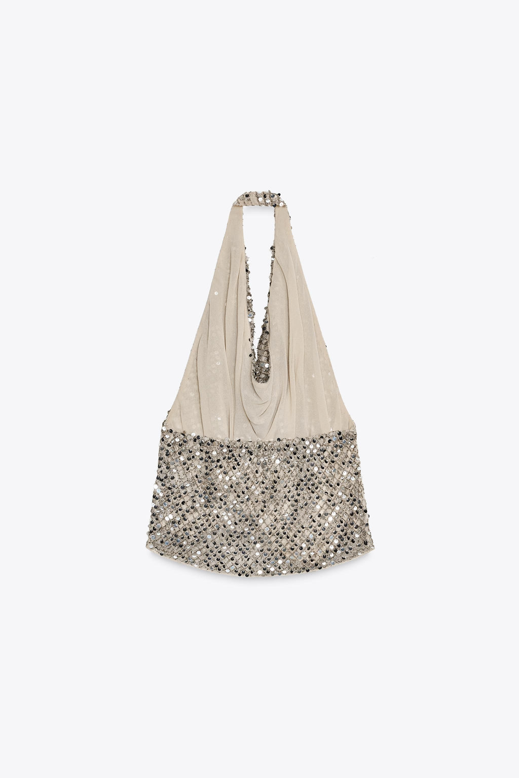 ZW COLLECTION HALTER SEQUIN TOP - Zara фото 6