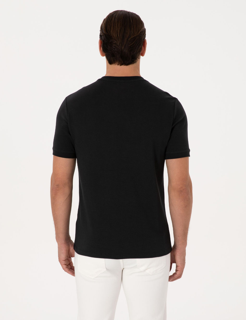 Siyah Regular Fit %100 Pamuk Bisiklet Yaka Basic T-shirt - Cacharel фото 5