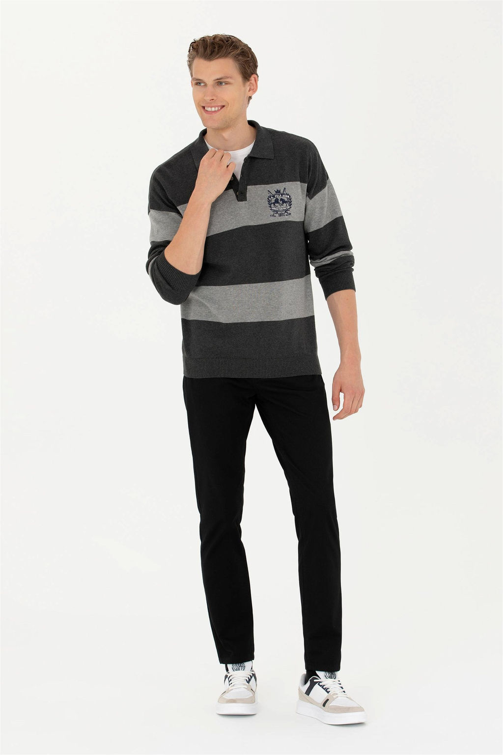 Мужской свитер антрацитового меланжа - U.s. polo assn фото 11