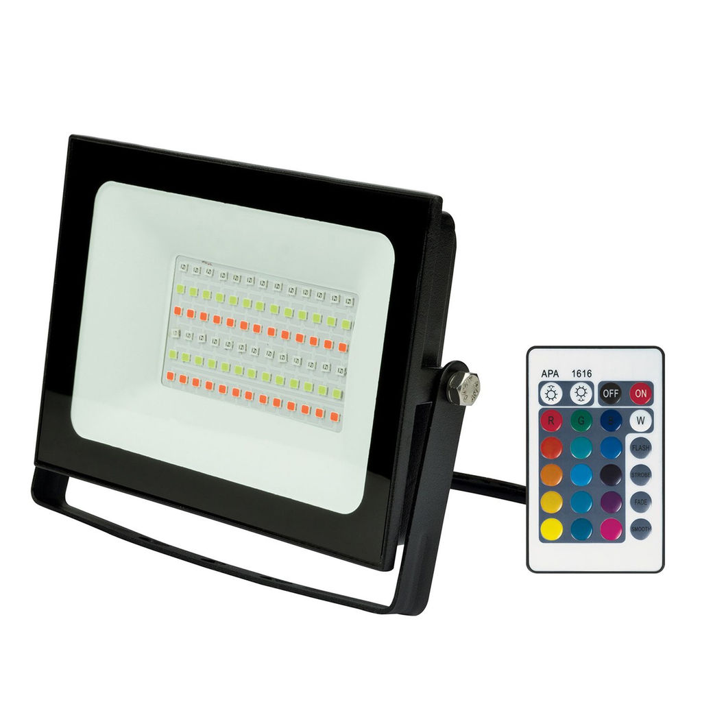ULF-F60-30W/RGB IP65 200-240В BLACK Прожектор светодиодный. Мультиколор. Пульт ДУ (в/к). Корпус черный. TM Uniel