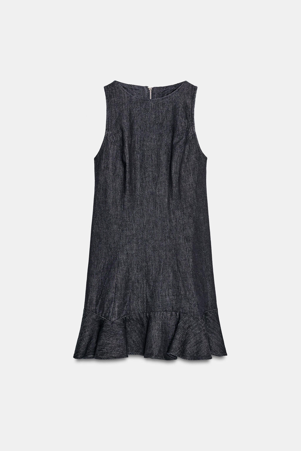 VESTIDO DENIM TRF VOLANTE / ?ndigo oscuro - Zara фото 5