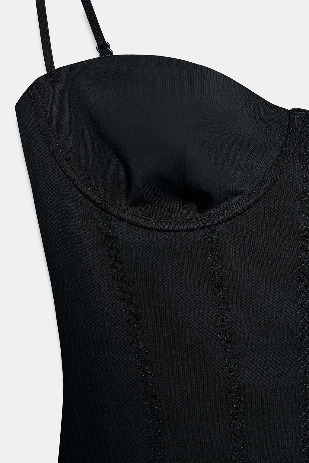 POLYAMIDE BLEND BODYSUIT WITH LACE TRIM - Zara фото 9