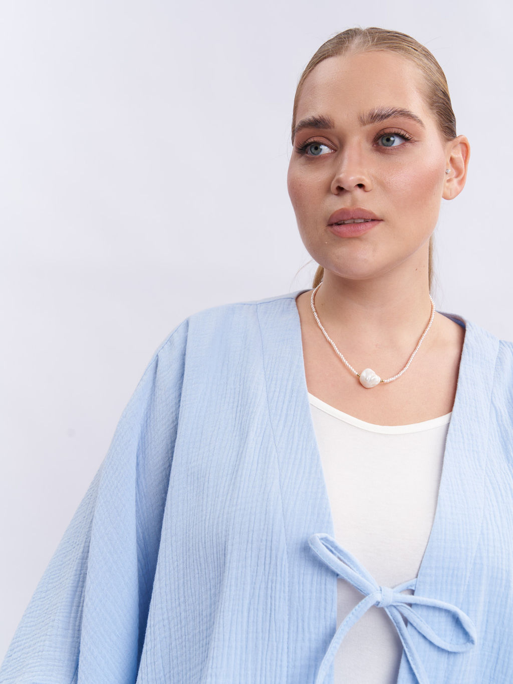 Кардиган из муслина KA01401BLU15