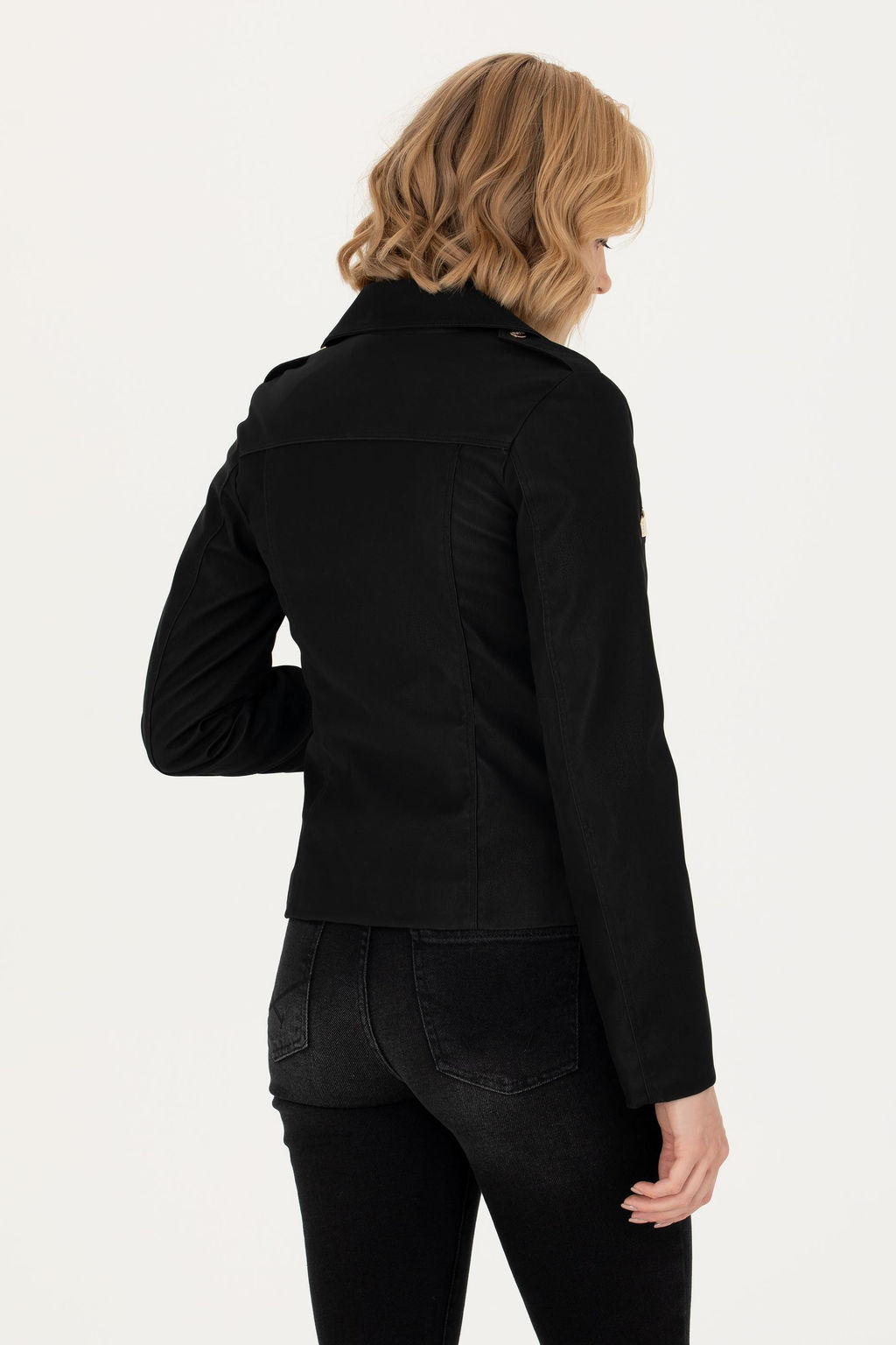 Женская черная кожаная куртка - U.s. polo assn фото 12