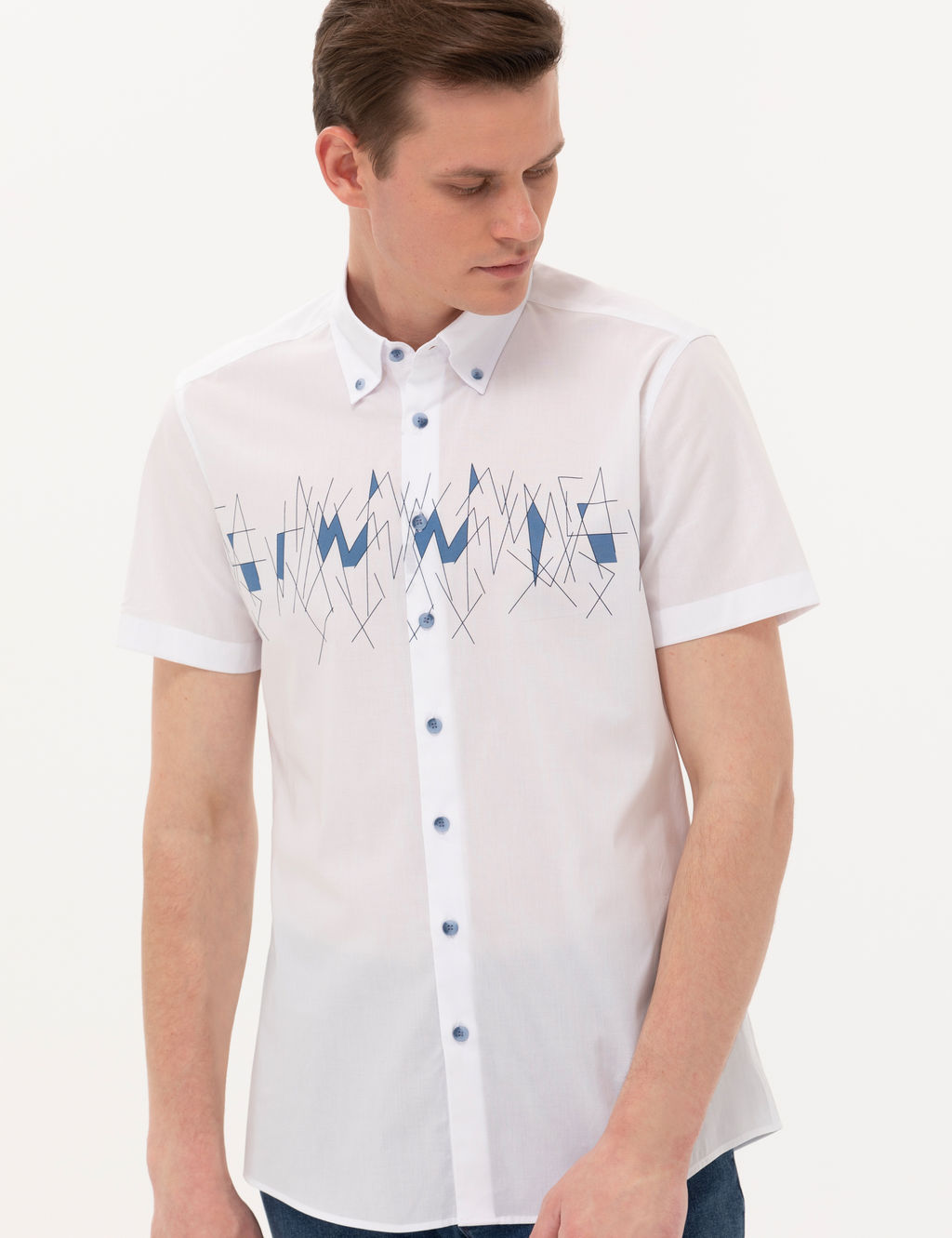Lacivert Ekstra Slim Fit K_sa Kollu G_mlek