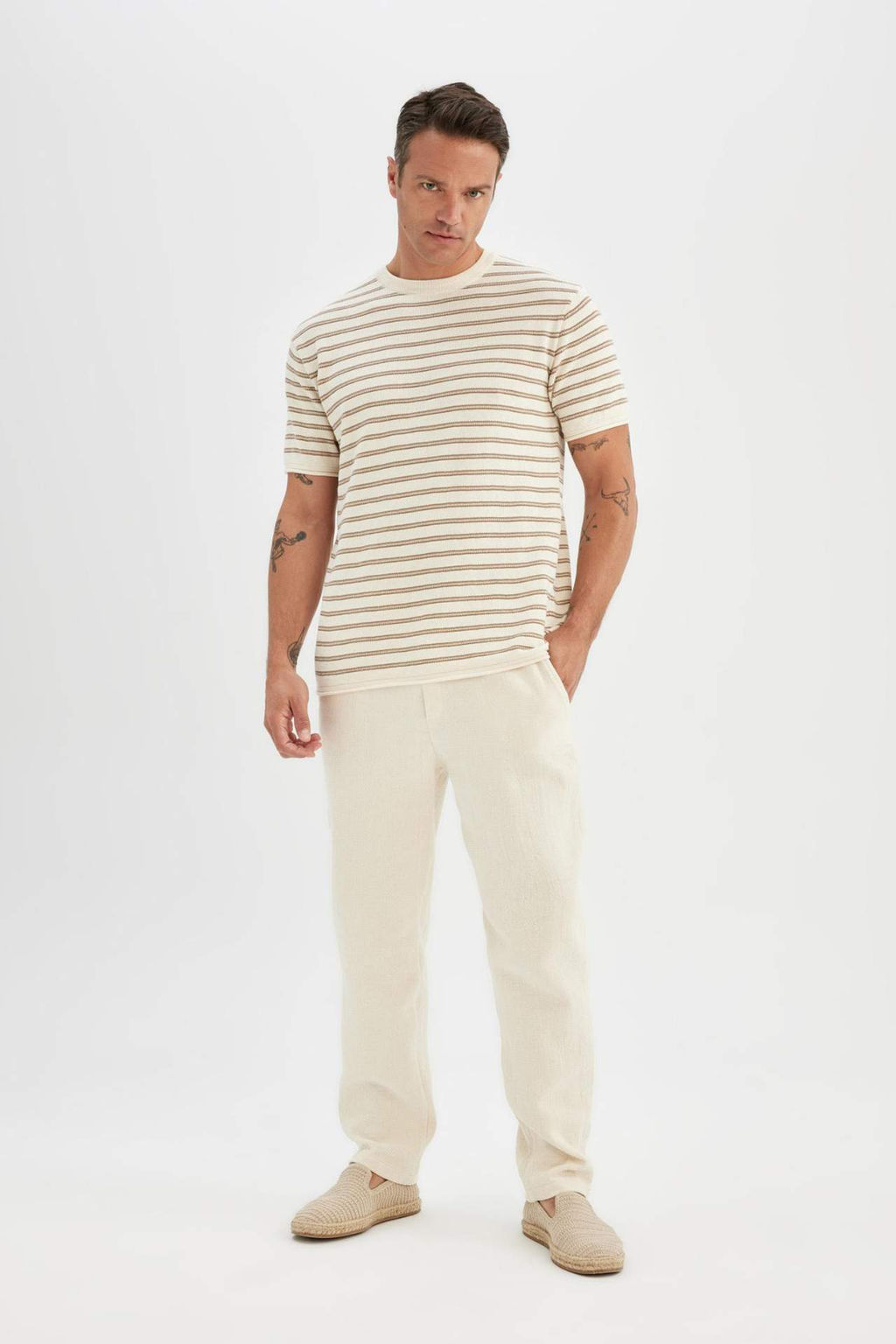 Yazl?k Jogger Pantolon Relax Fit Rahat Kesim Pamuklu Duz Paca - Defacto фото 4