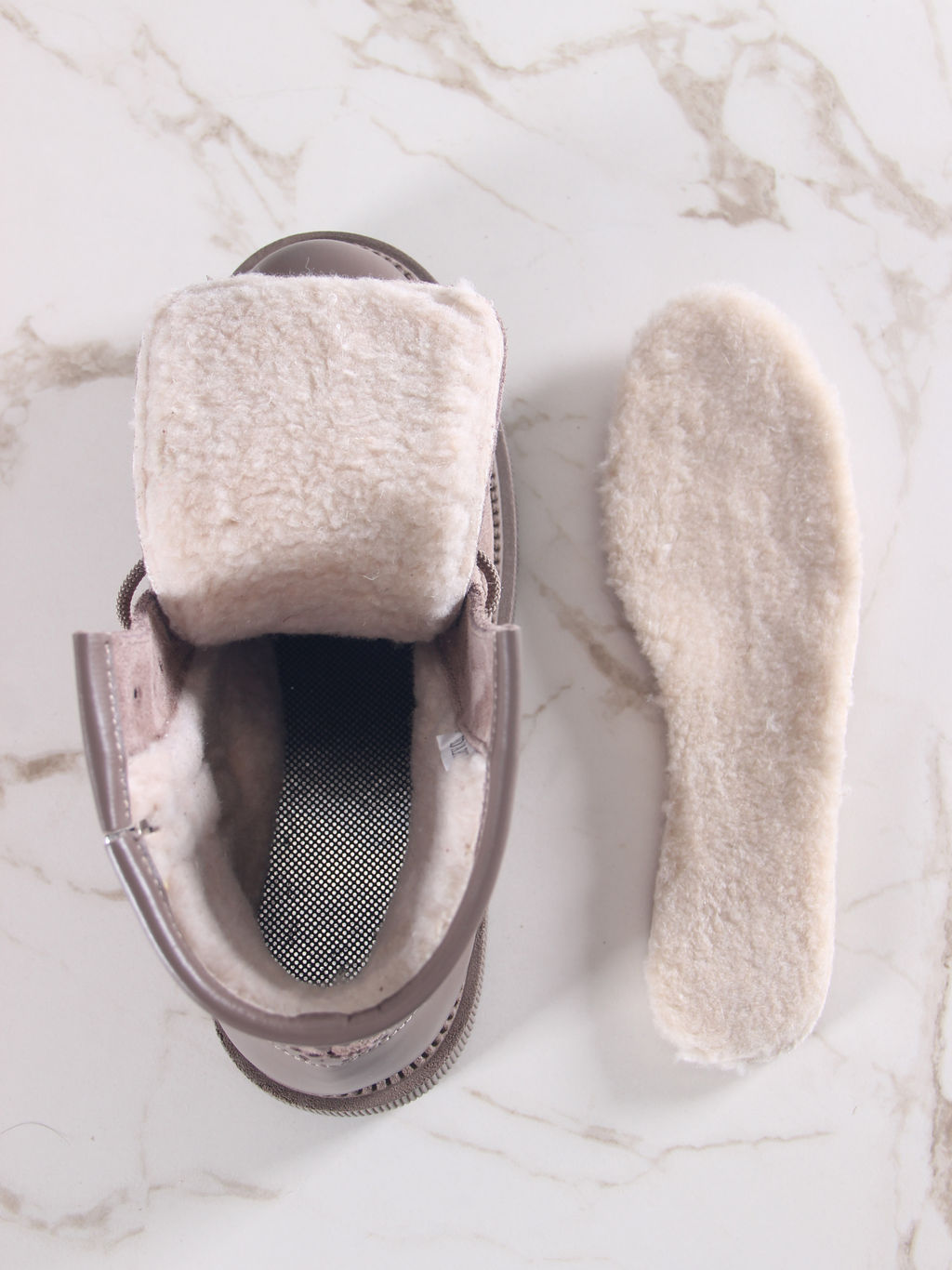 Ботинки 319.taskanaka.Тауп майами+капучино замша/шерсть