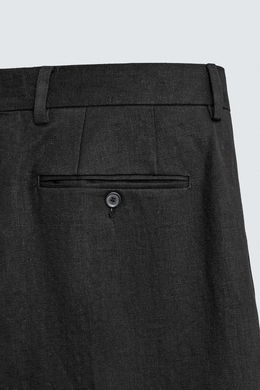 PANTAL?N TRAJE TWILL 100% LINO AARON LEVINE X ZARA / Negro  фото 8