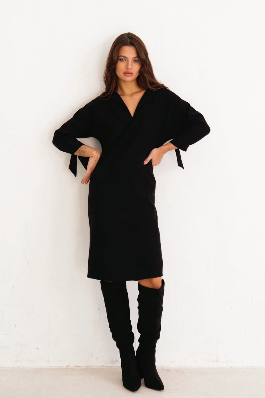 Платье-реглан чёрное - Martichelli фото 4