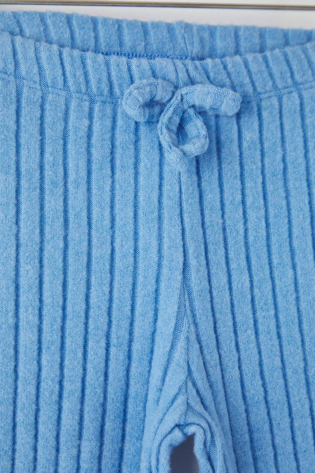 Mavi-Bej Pamuklu Yumusak Esnek 2li K?z Cocuk Duz Orme Tayt TKDAW26TA00005 - Trendyolmilla фото 6