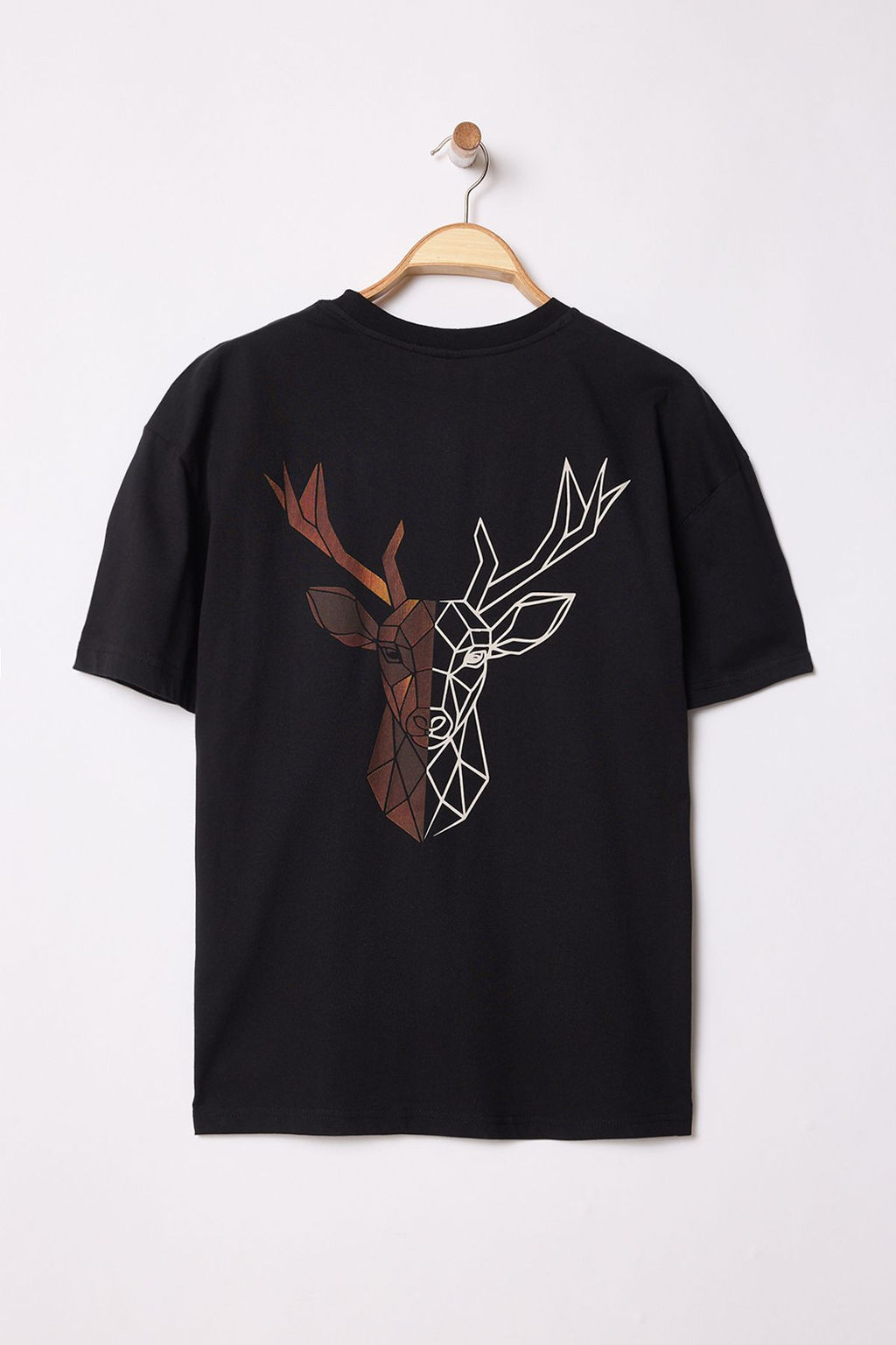 TRENDYOL MAN Siyah Oversize/Genis Kesim S?rt Hayvan Bask?l? %100 Pamuk T-Shirt TMNSS25TS00117 - Trendyolmilla фото 8
